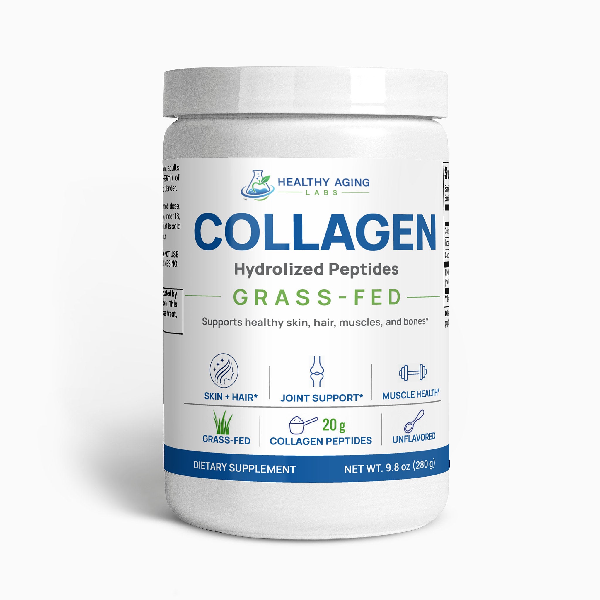Grass-Fed Hydrolyzed Collagen Peptides Powder | Healthy Aging Labs