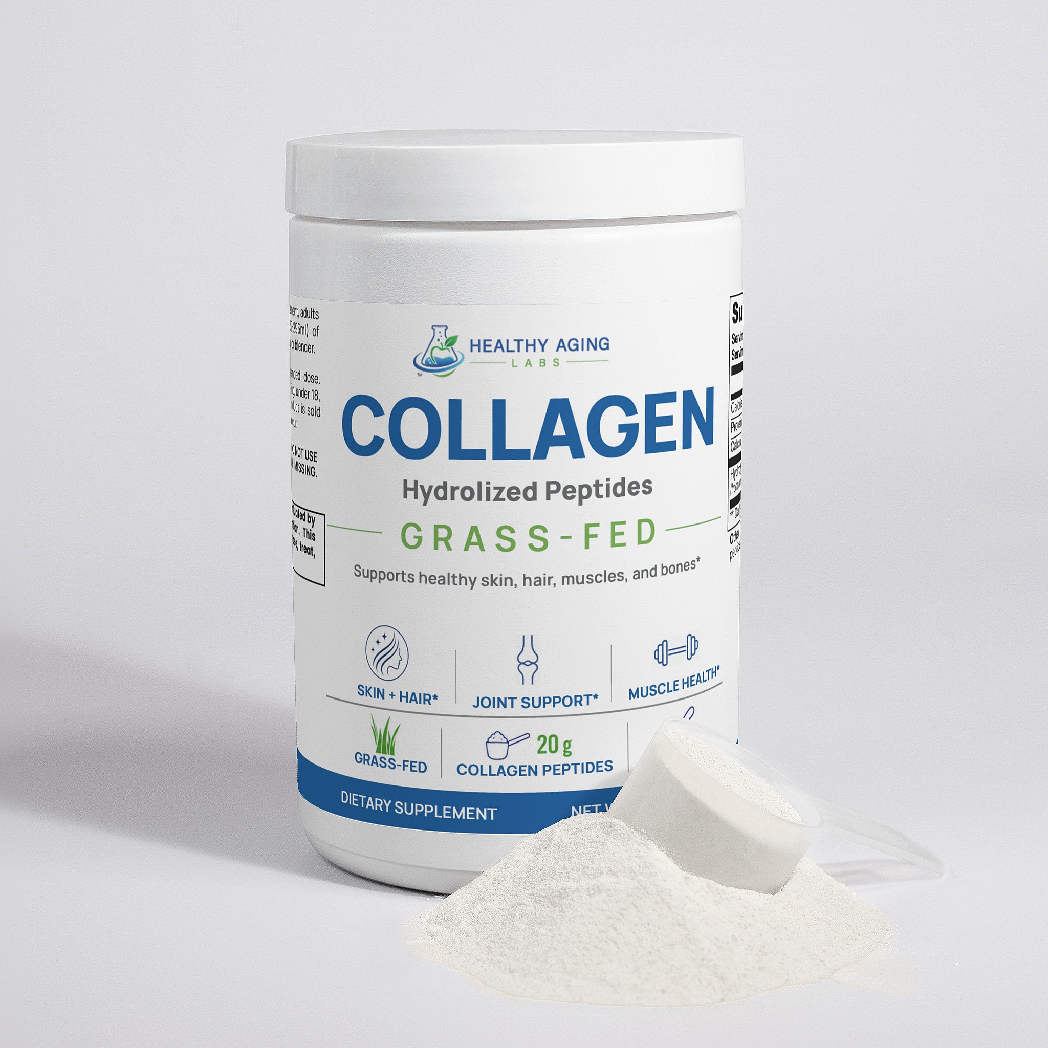 Grass-Fed Hydrolyzed Collagen Peptides Powder | Healthy Aging Labs