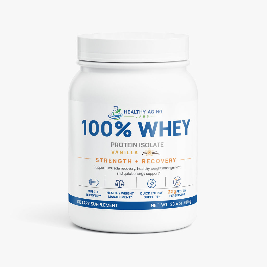 100% Whey Protein Isolate – Vanilla, 22g Protein, 805g | Healthy Aging Labs
