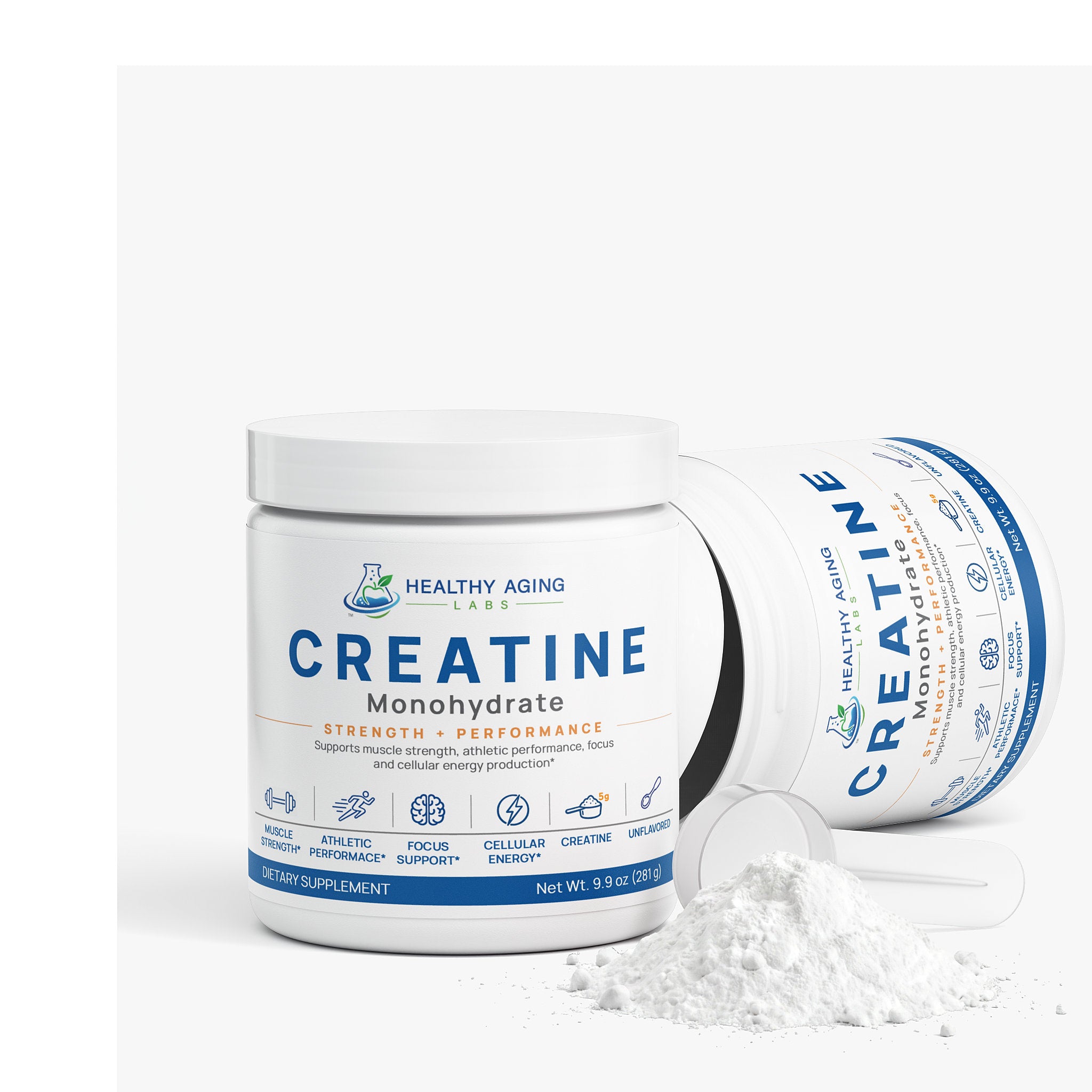 Creatine Monohydrate Powder – 5g Per Serving, 250g | Healthy Aging Labs