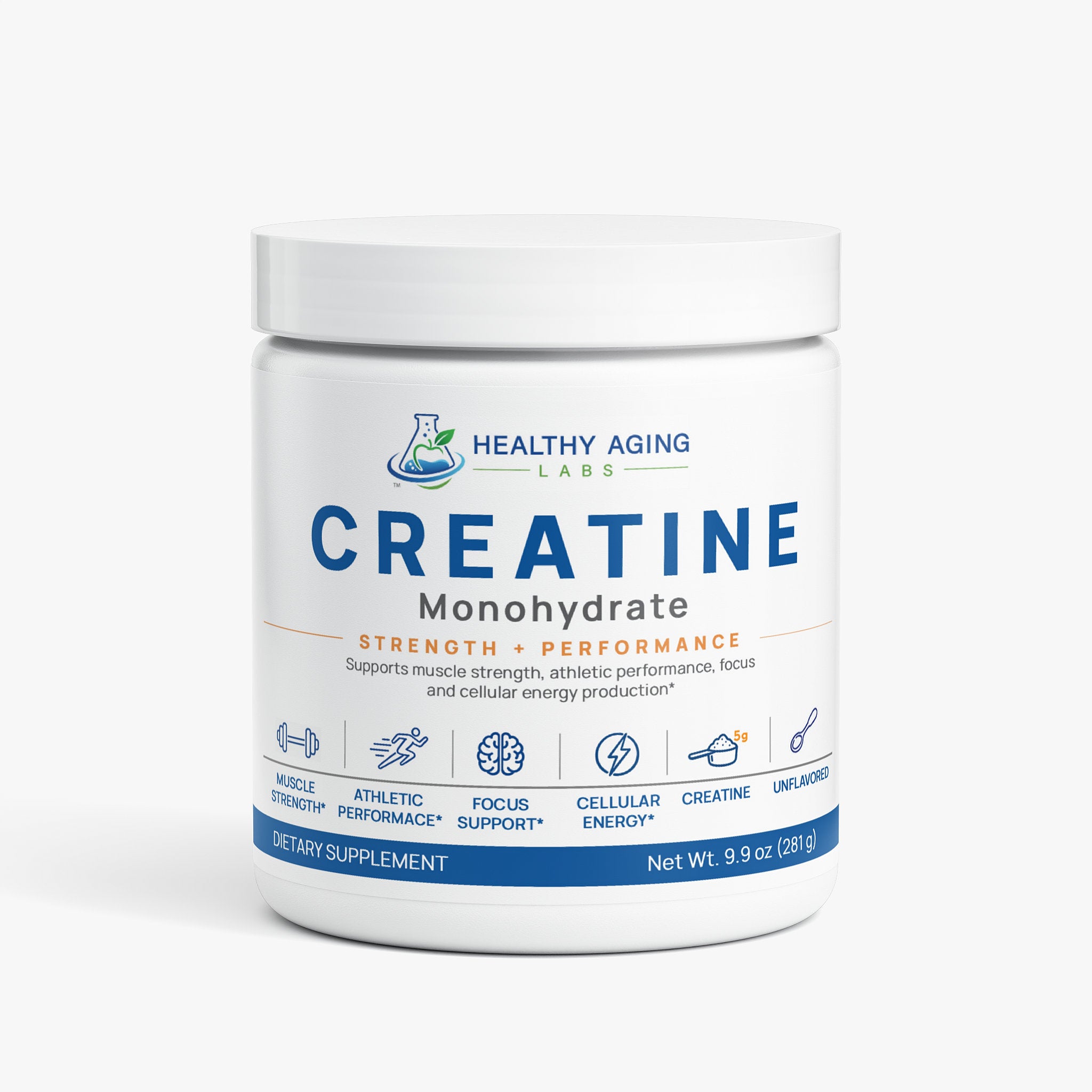 Creatine Monohydrate Powder – 5g Per Serving, 250g | Healthy Aging Labs