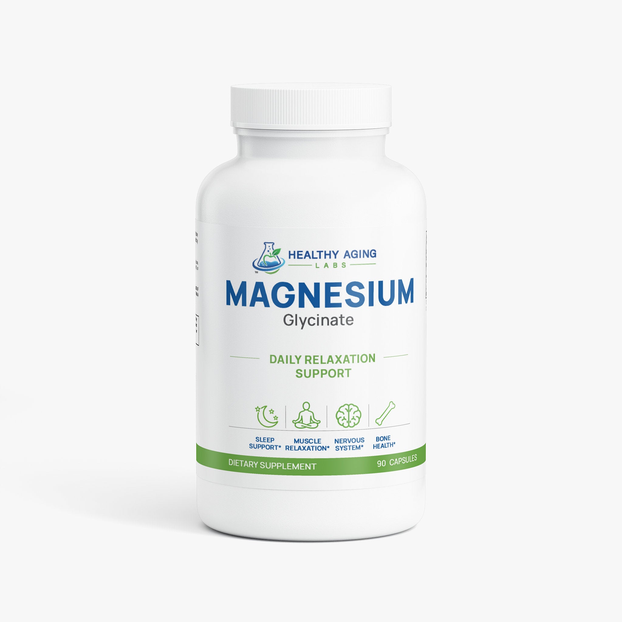 Magnesium Glycinate 275mg – Sleep, Muscle & Stress Support, 90 Capsules | Healthy Aging Labs