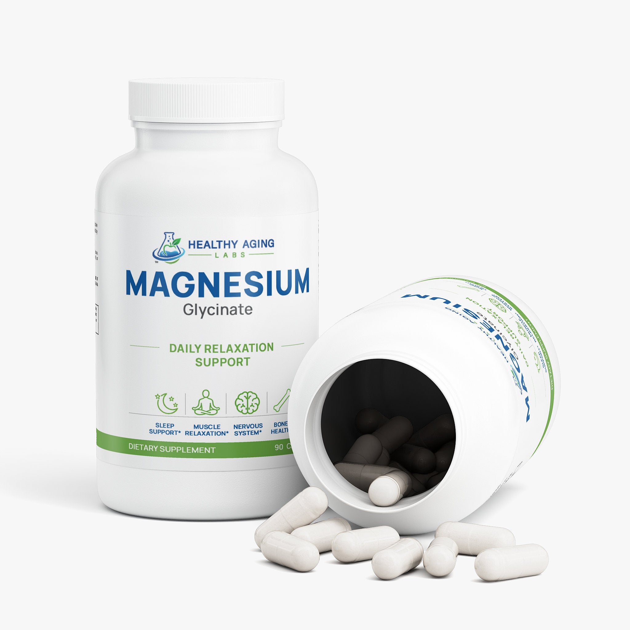Magnesium Glycinate 275mg – Sleep, Muscle & Stress Support, 90 Capsules | Healthy Aging Labs