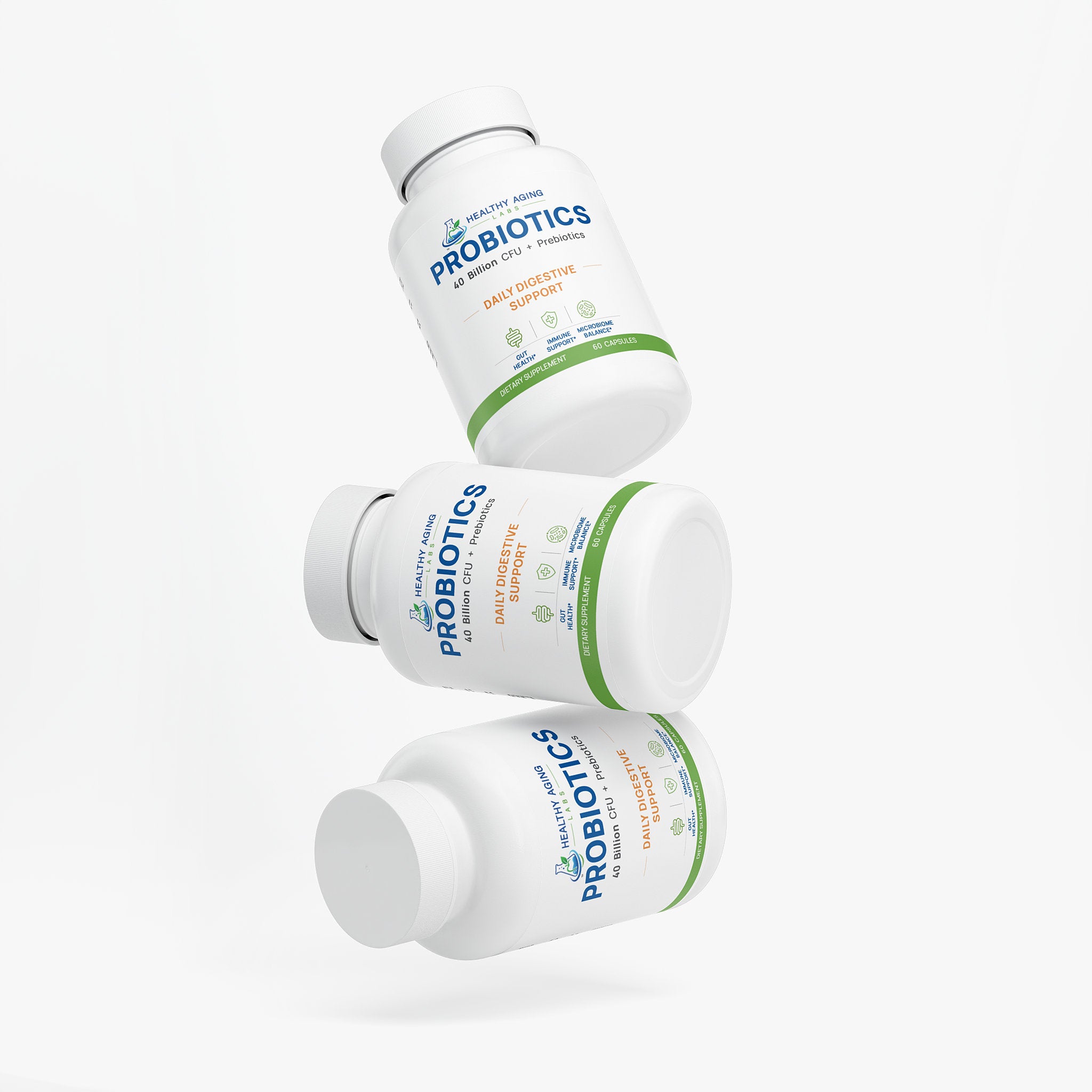Probiotic 40 Billion CFU with Prebiotics – Digestive & Immune Support, 60 Capsules | Healthy Aging Labs