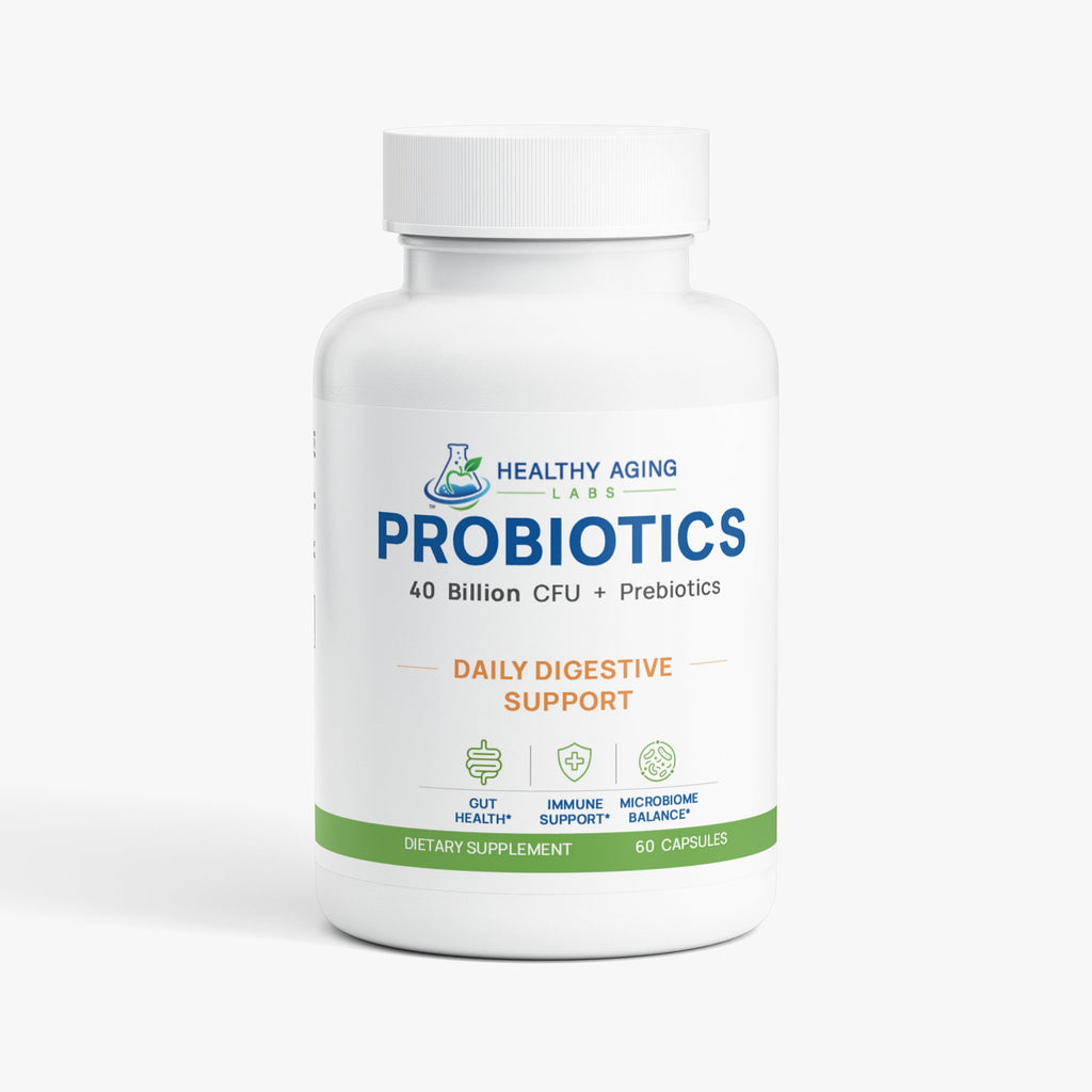 Probiotic 40 Billion CFU with Prebiotics – Digestive & Immune Support, 60 Capsules | Healthy Aging Labs