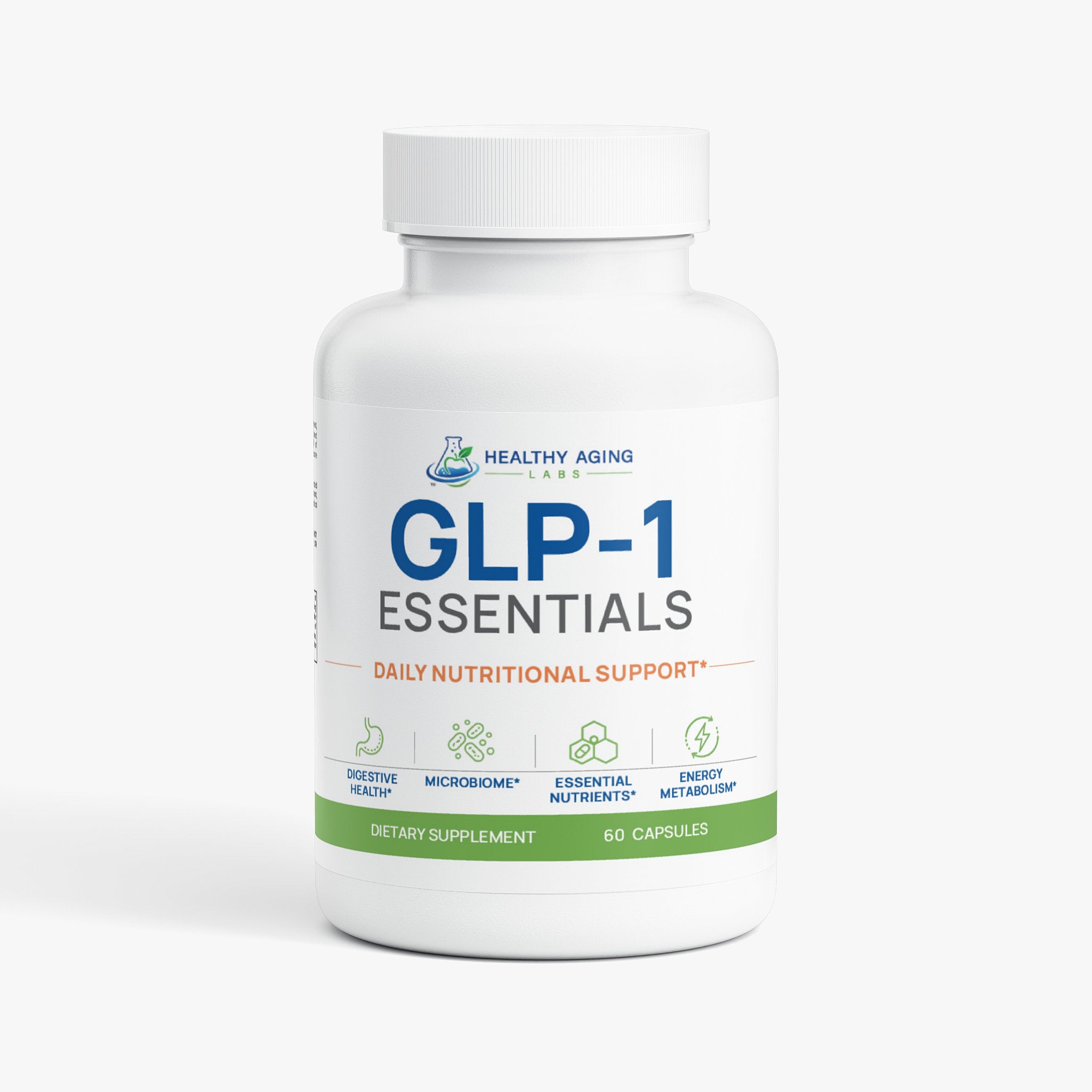 GLP-1 Essentials – Digestive Enzymes, Probiotics & B Vitamins, 60 Capsules | Healthy Aging Labs