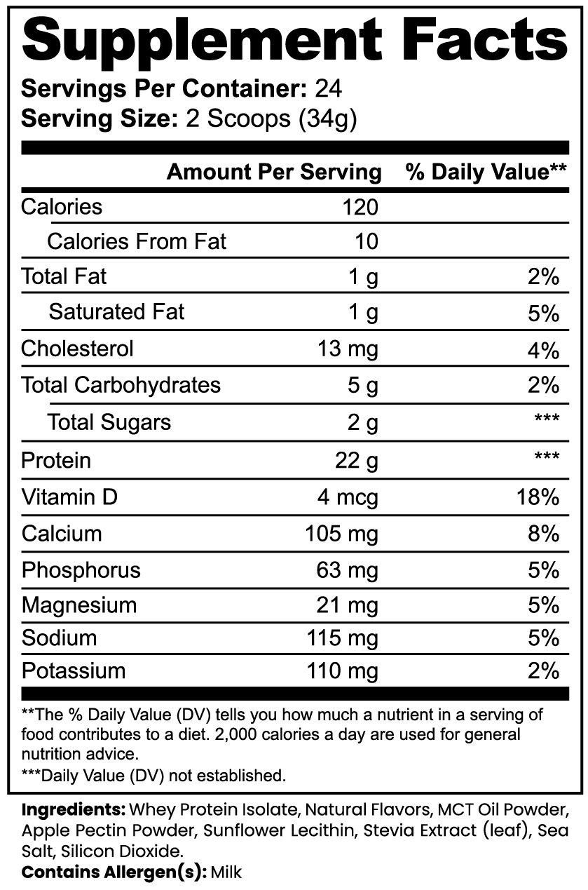 100% Whey Protein Isolate – Vanilla, 22g Protein, 805g | Healthy Aging Labs