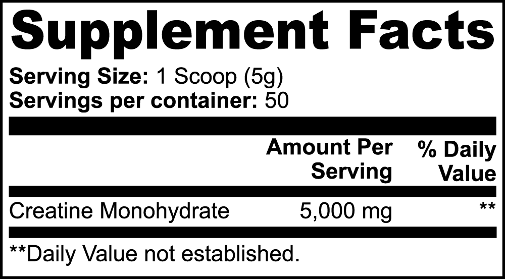 Creatine Monohydrate Powder – 5g Per Serving, 250g | Healthy Aging Labs