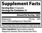 Magnesium Glycinate 275mg – Sleep, Muscle & Stress Support, 90 Capsules | Healthy Aging Labs